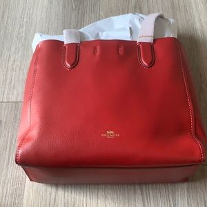 Red Coach Tote Bag